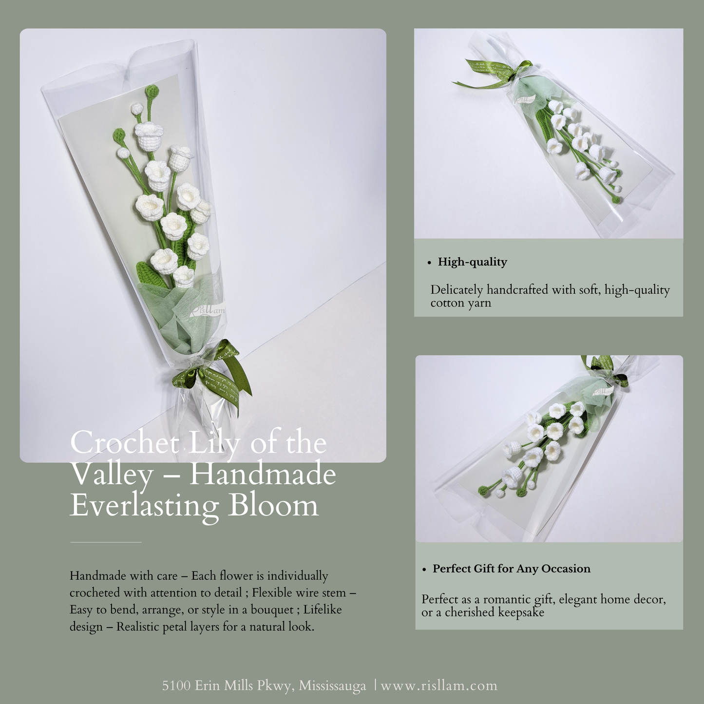 Crochet Lily of the Valley 01 Bouquet