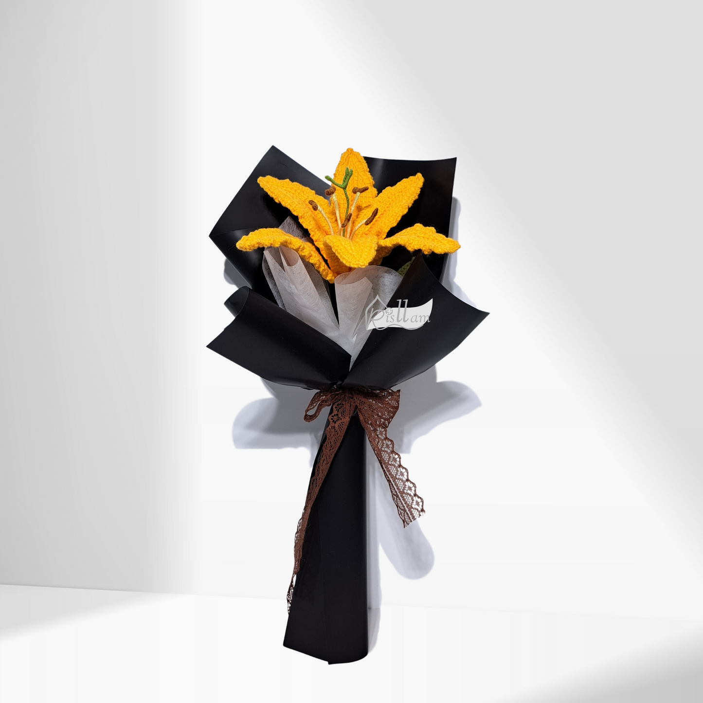 Single Lily 03 Bouquet - White, Pink & Orange