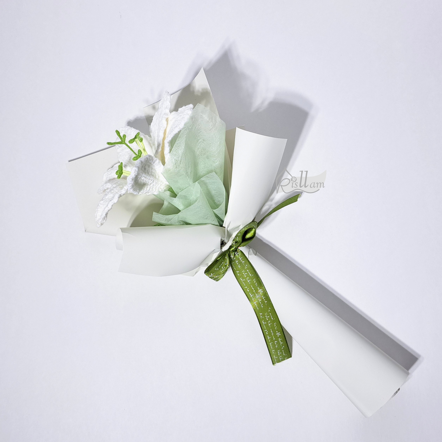Single Lily 03 Bouquet - White, Pink & Orange