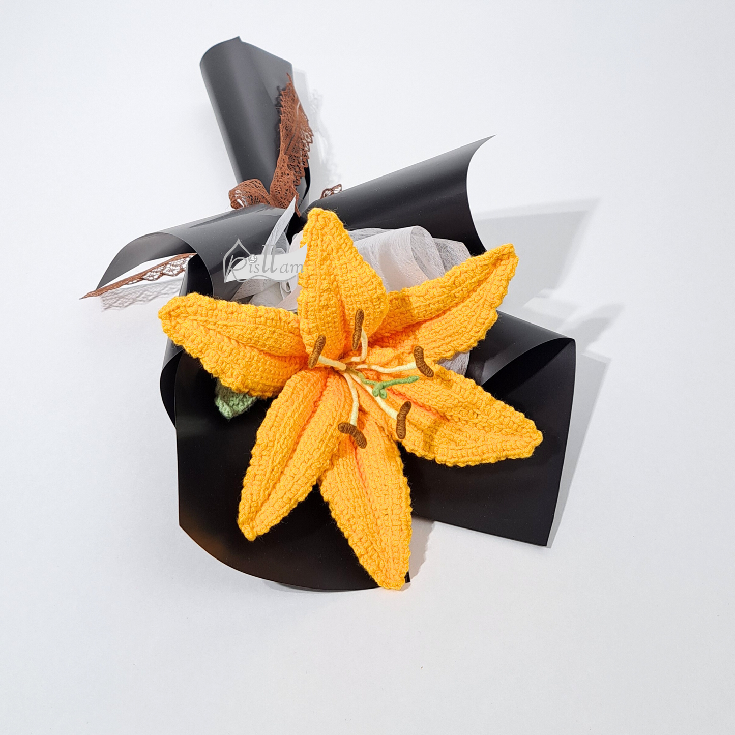 Single Lily 03 Bouquet - White, Pink & Orange