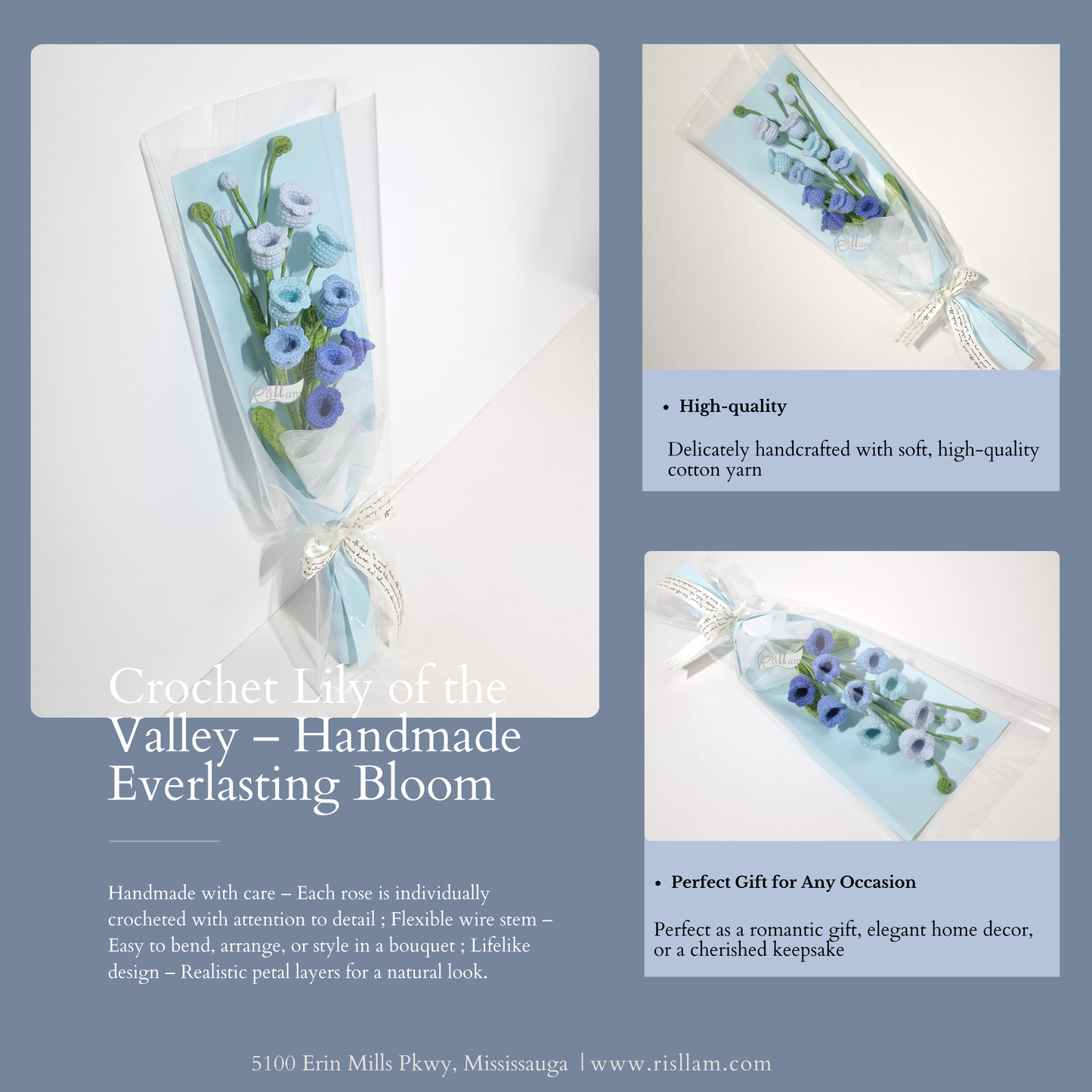 Crochet Lily of the Valley 01 Bouquet