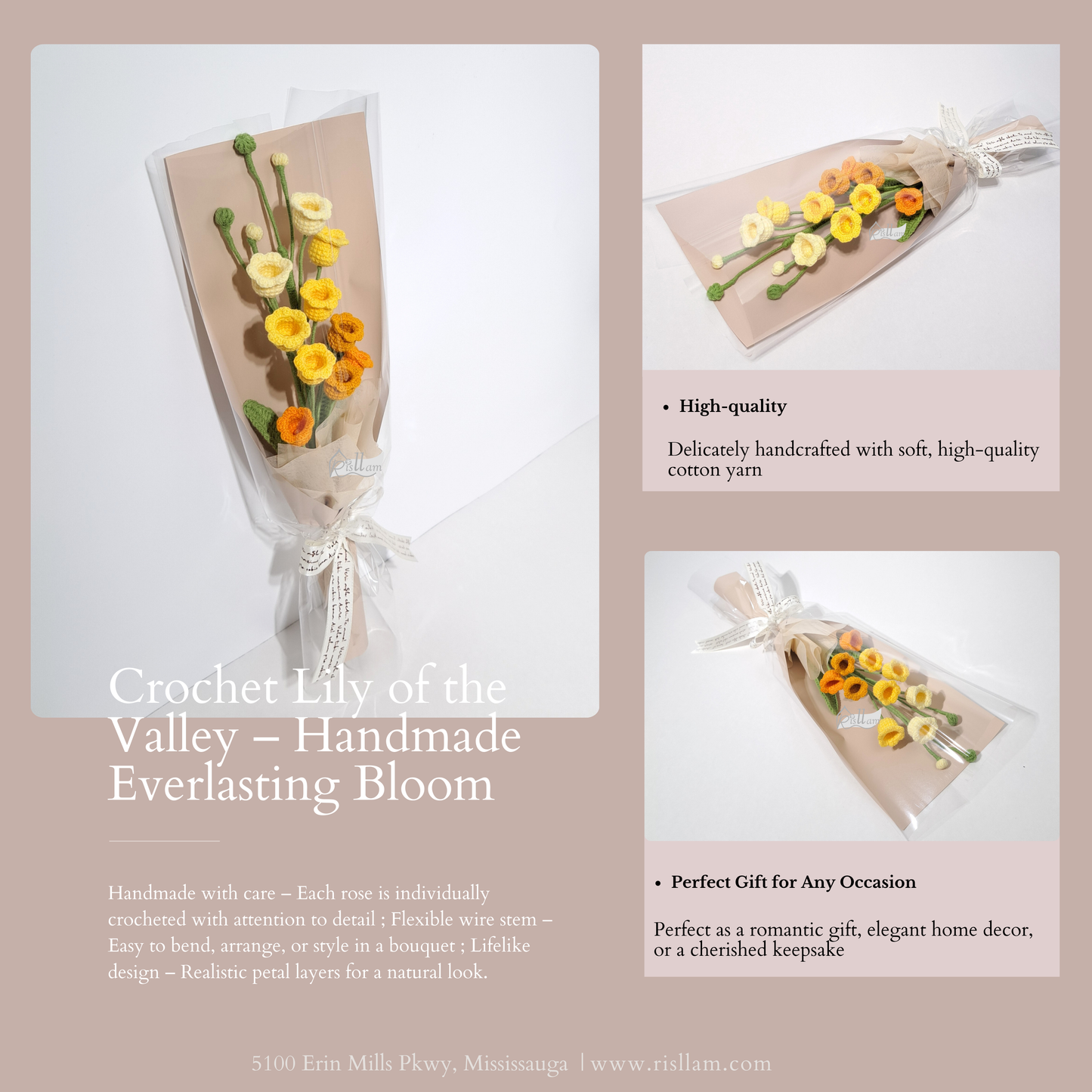 Crochet Lily of the Valley 01 Bouquet