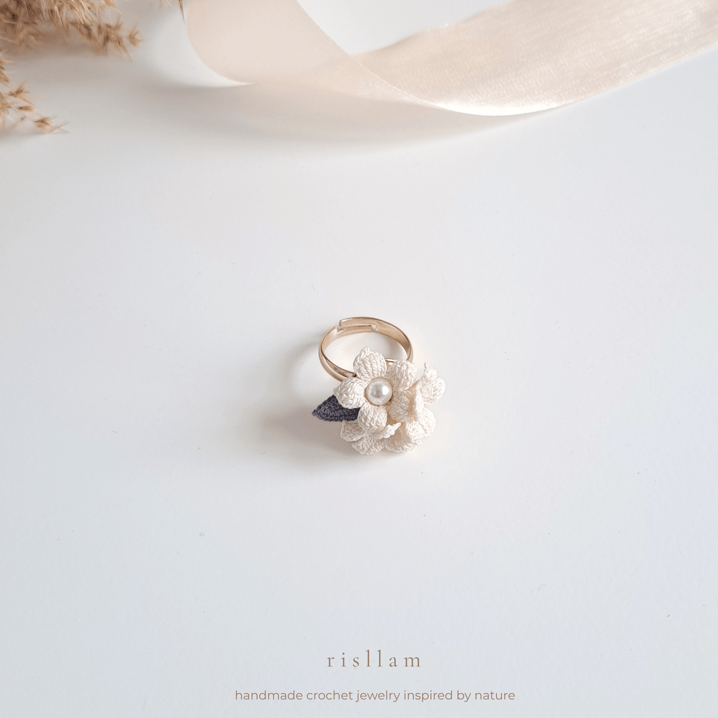Handmade Micro Crochet River Star Ring