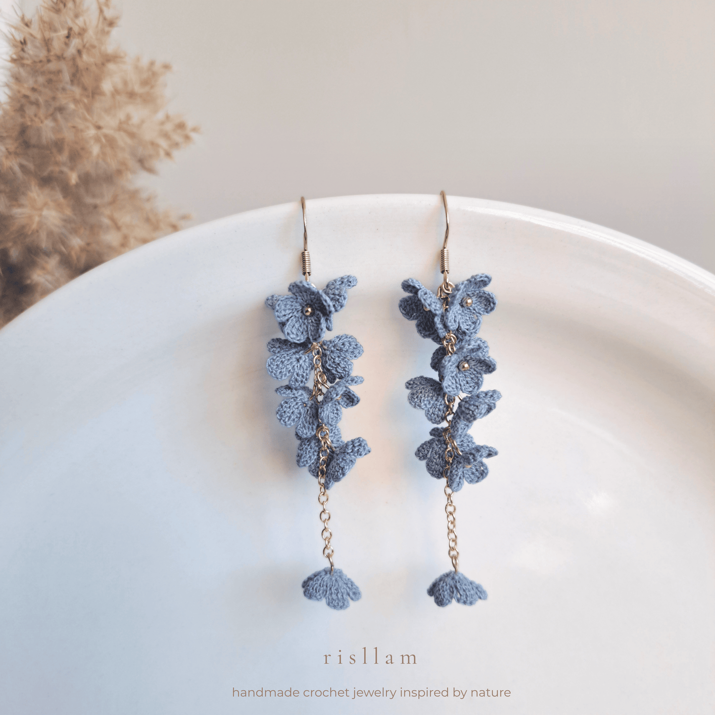 Micro Crochet Mini Blossom Dangle Earings