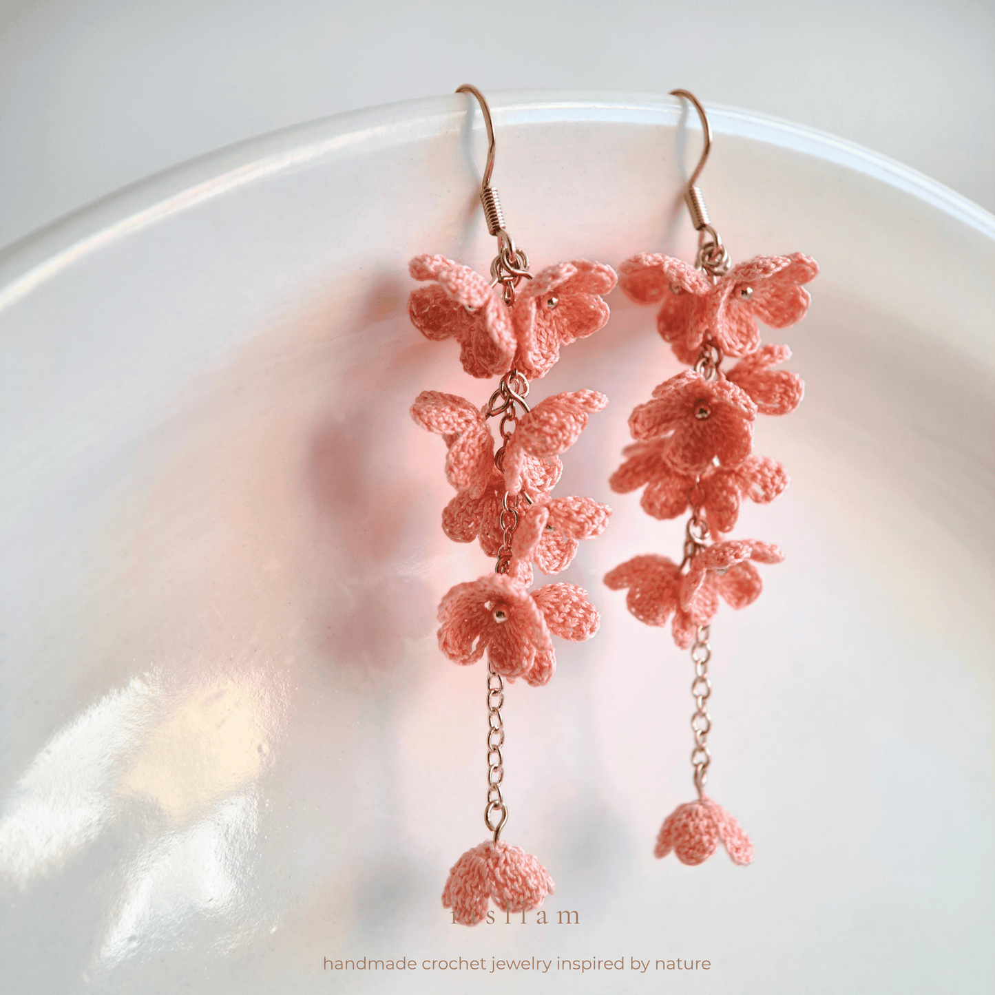 Micro Crochet Mini Blossom Dangle Earings