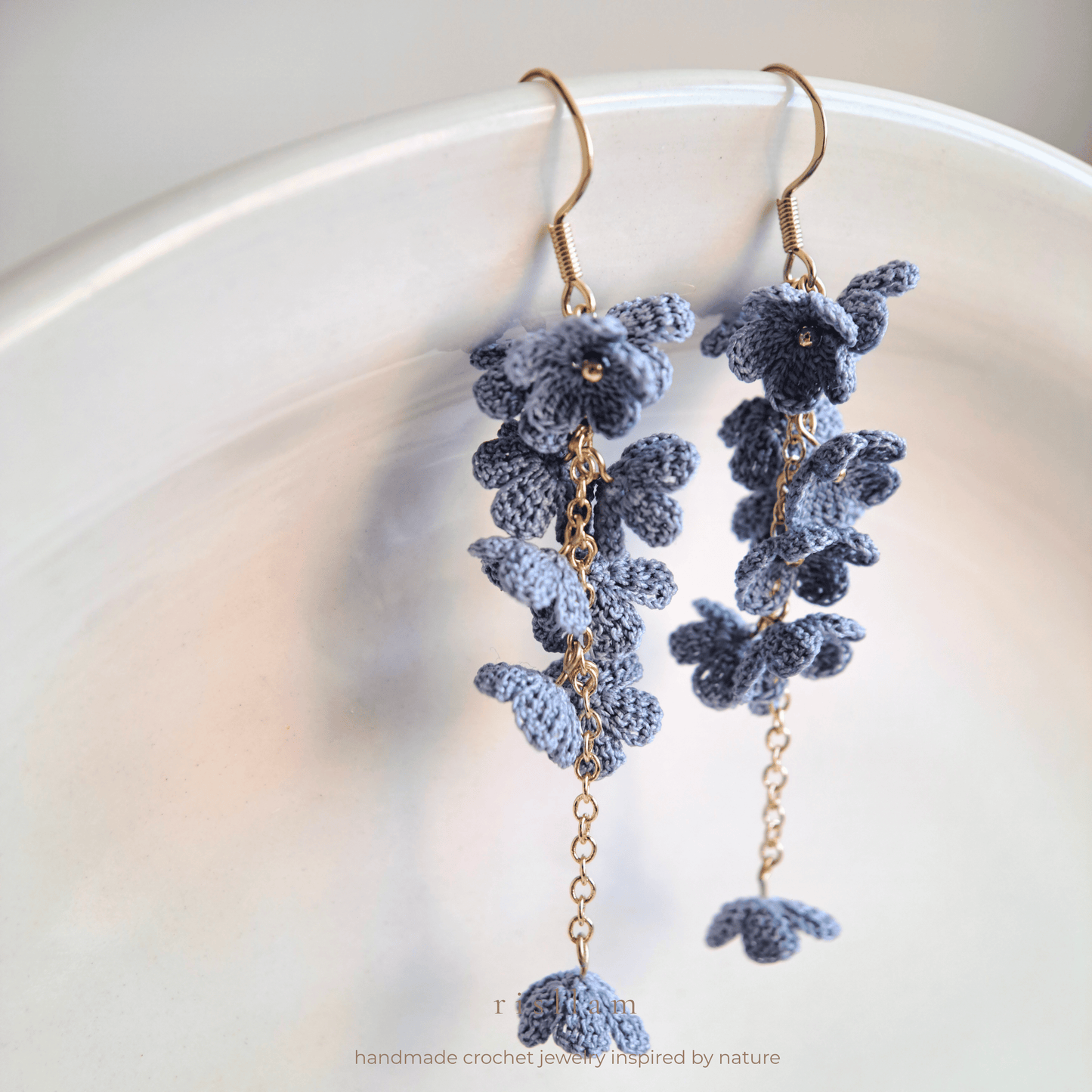 Micro Crochet Mini Blossom Dangle Earings