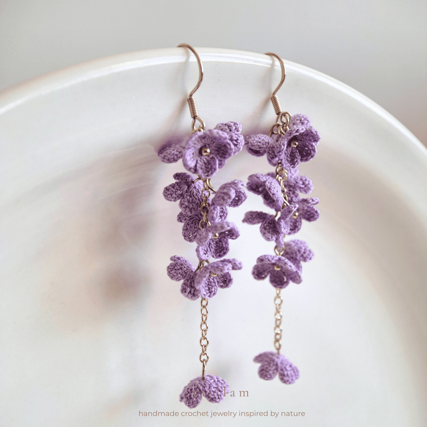 Micro Crochet Mini Blossom Dangle Earings