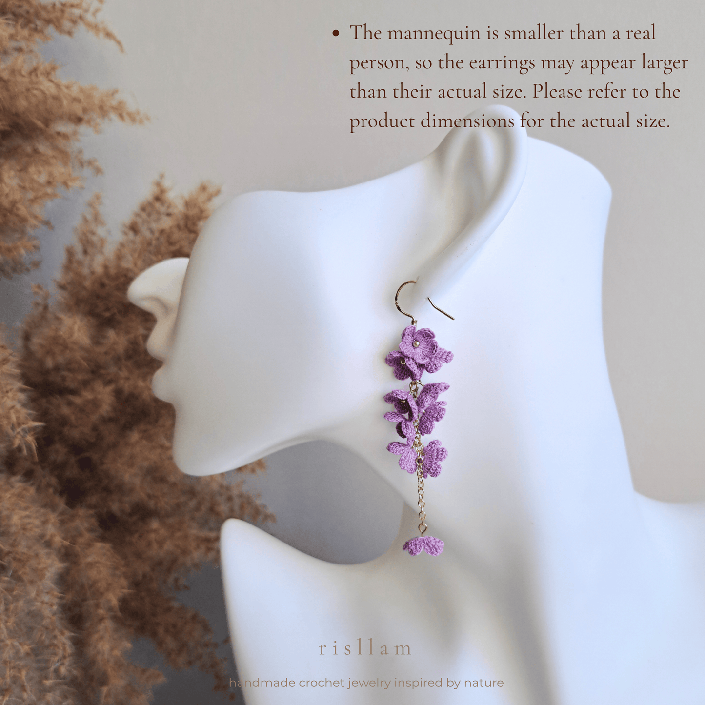 Micro Crochet Mini Blossom Dangle Earings