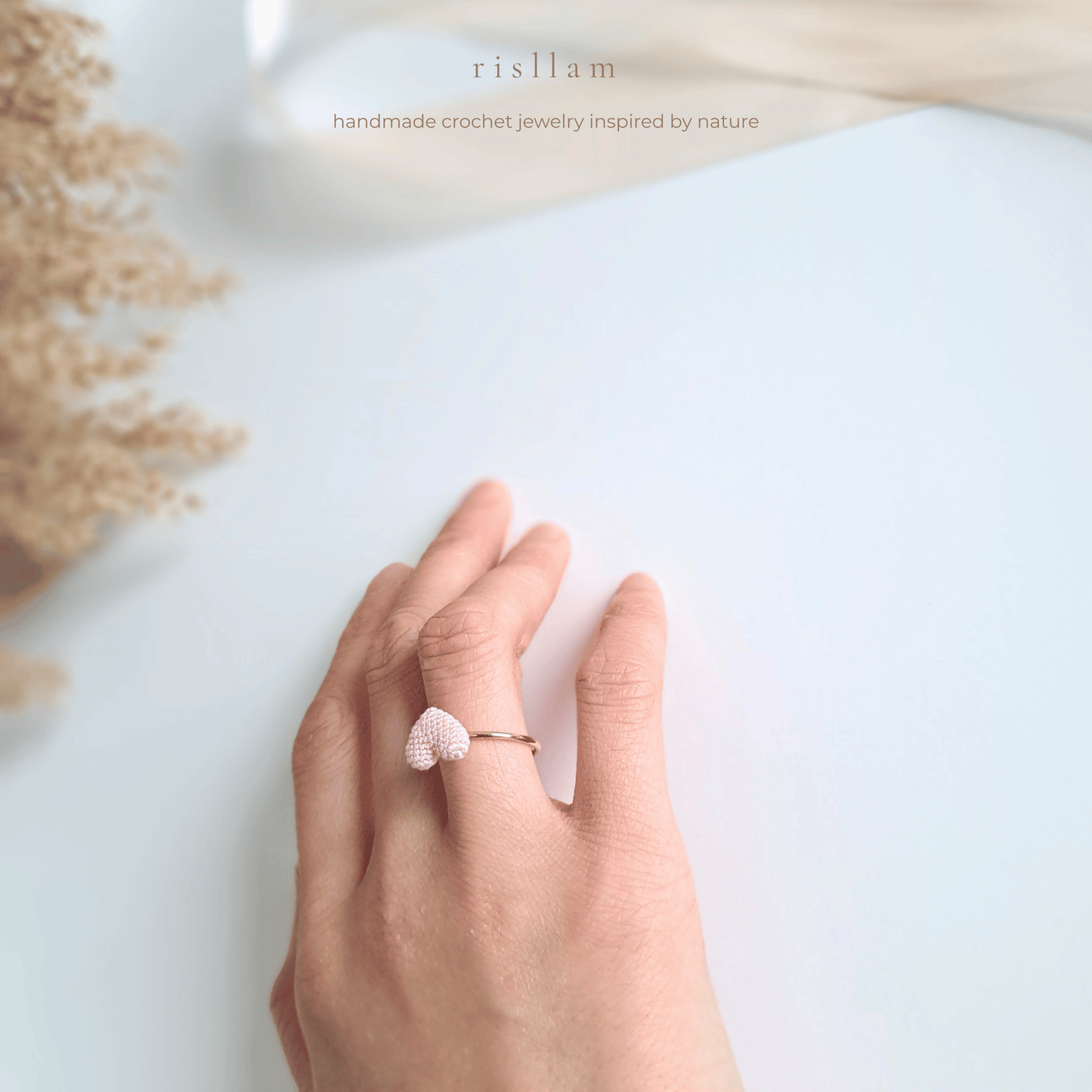 Handmade Crochet Heart Ring