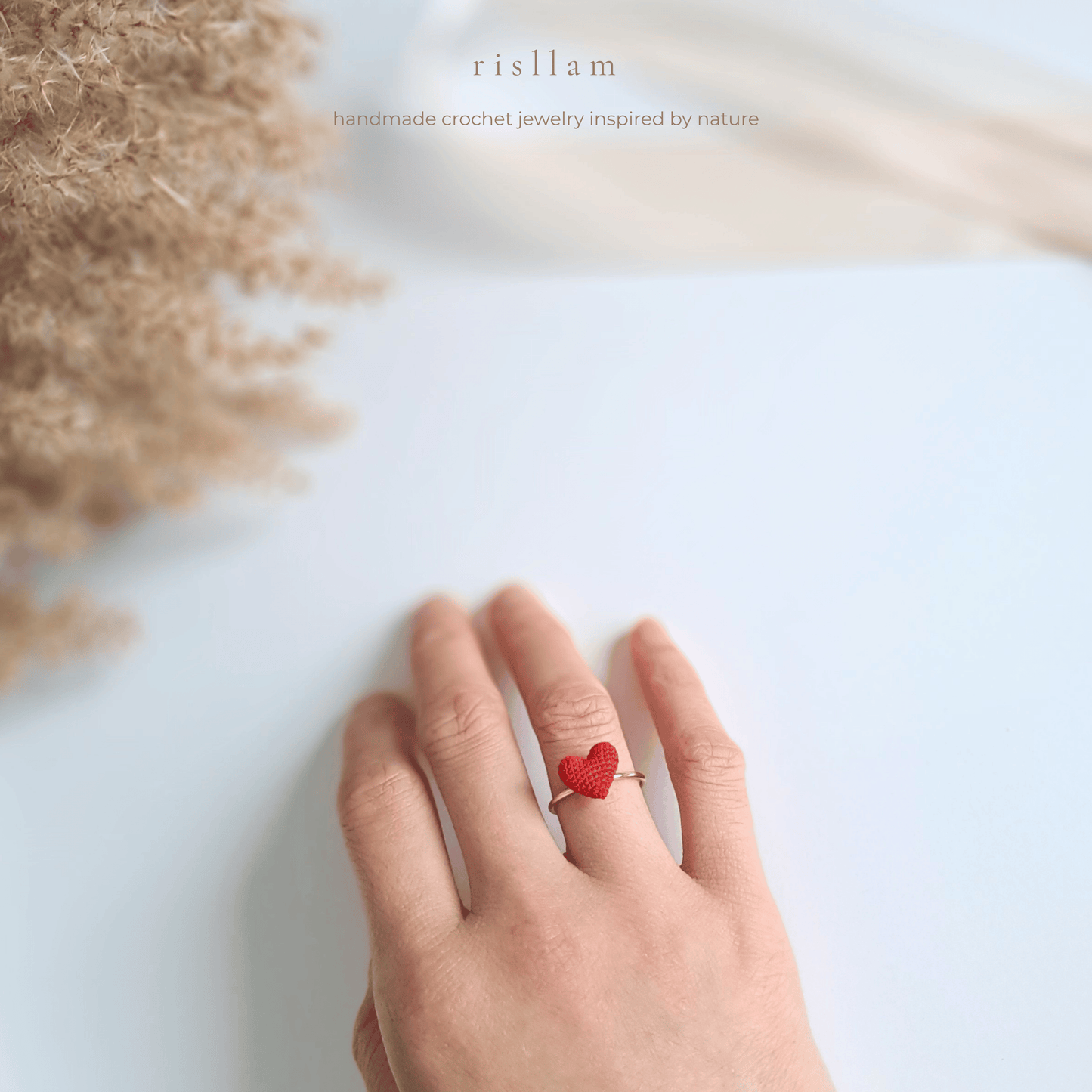 Handmade Crochet Heart Ring