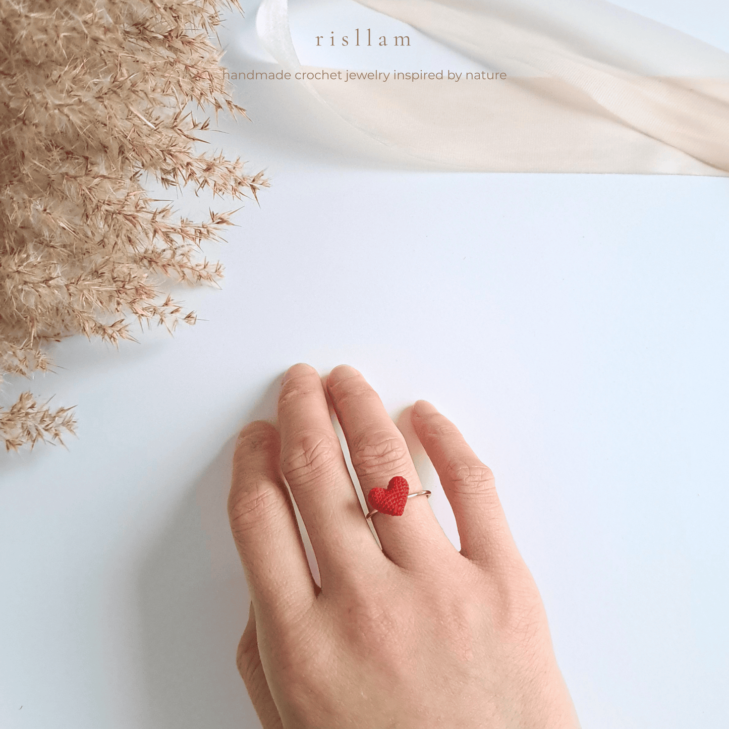 Handmade Crochet Heart Ring