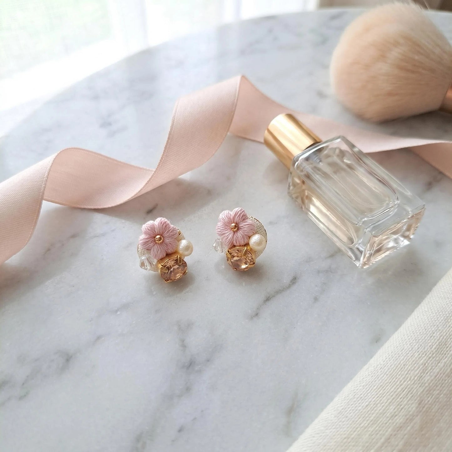 Handmade Crochet Puff Stud Earings