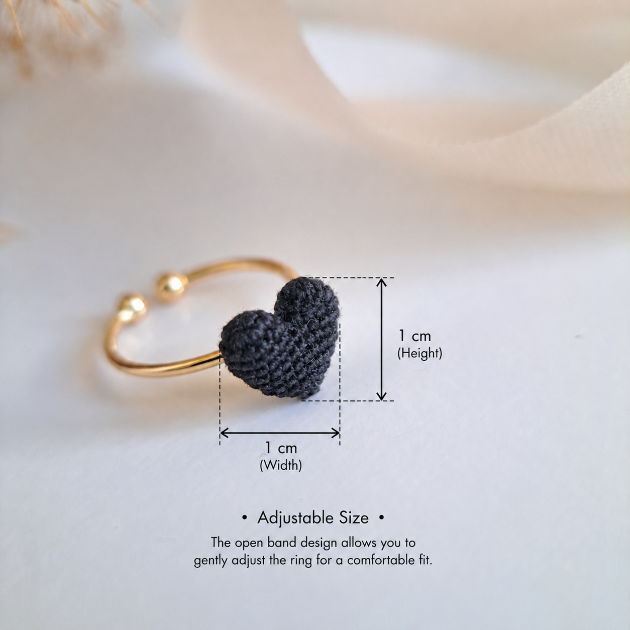 Handmade Crochet Heart Ring