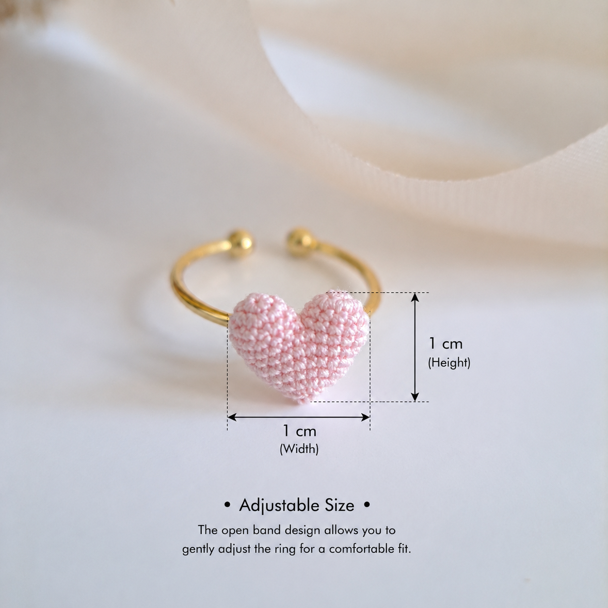Handmade Crochet Heart Ring