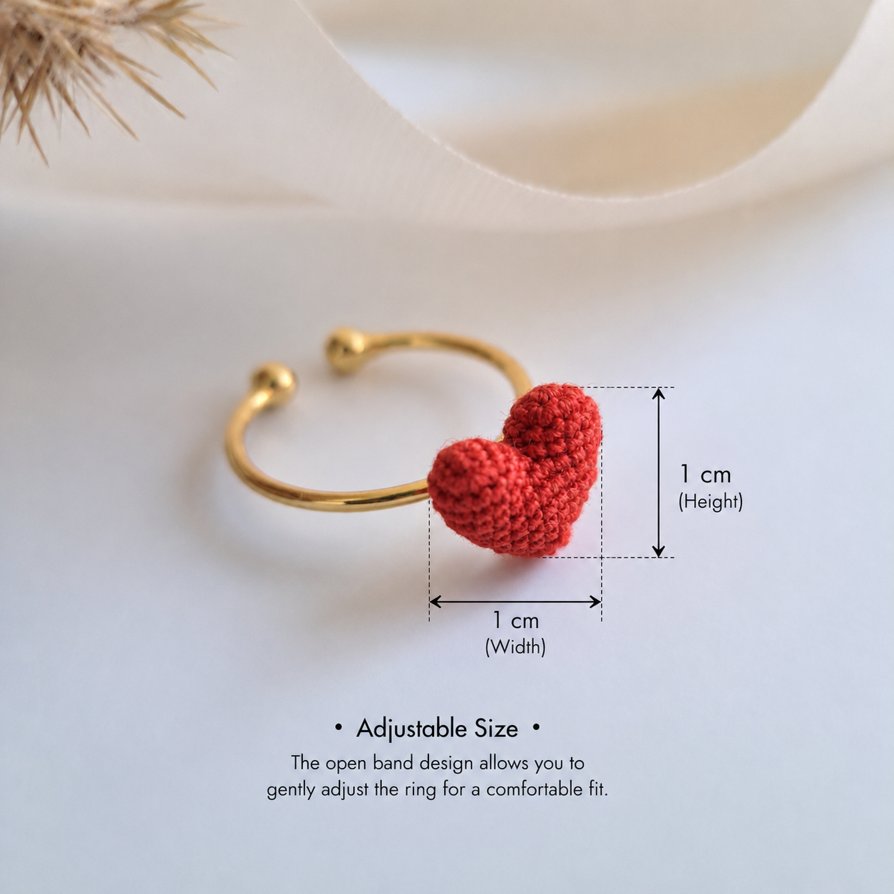 Handmade Crochet Heart Ring