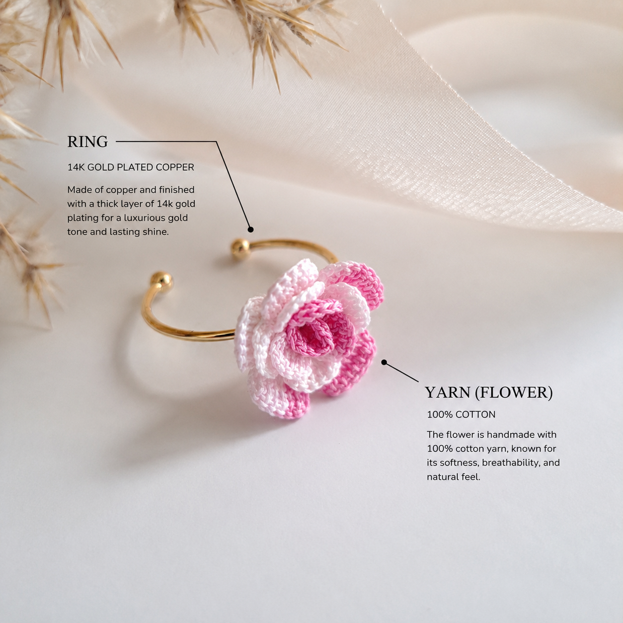 Crochet Rose Ring