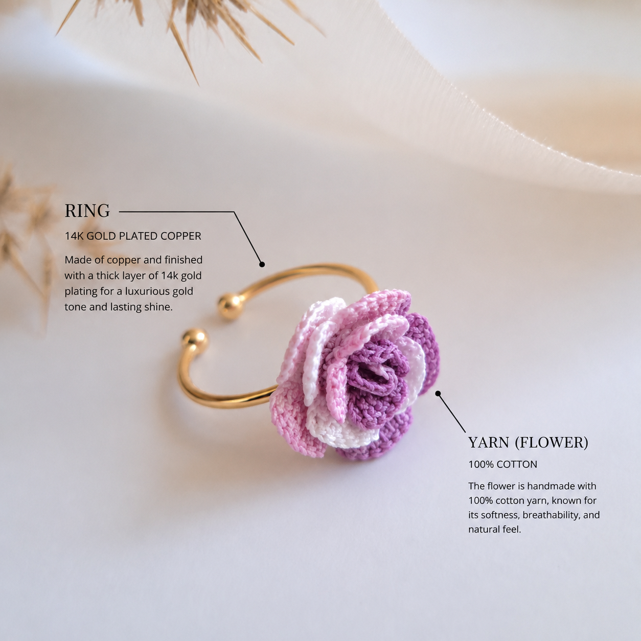 Crochet Rose Ring