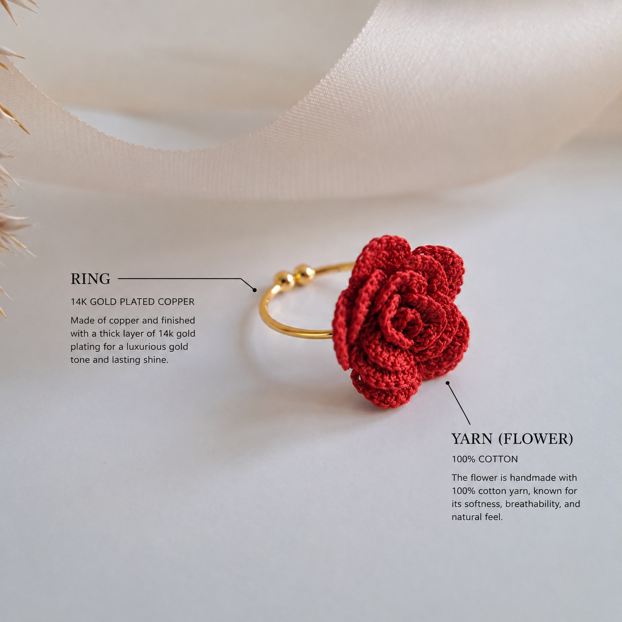 Crochet Rose Ring