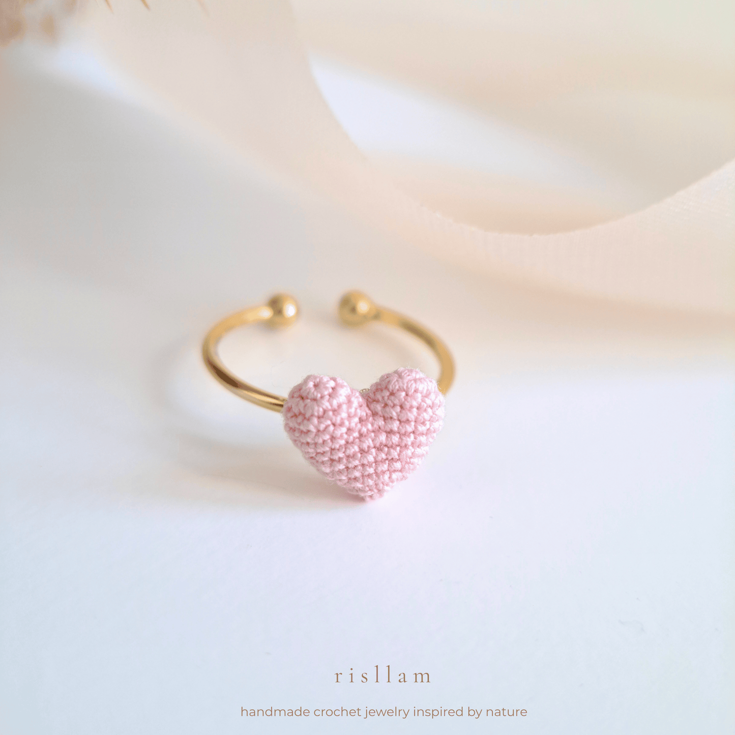 Handmade Crochet Heart Ring