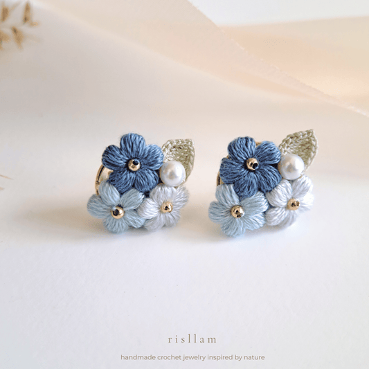 Handmade Crochet Puff Stud Earings