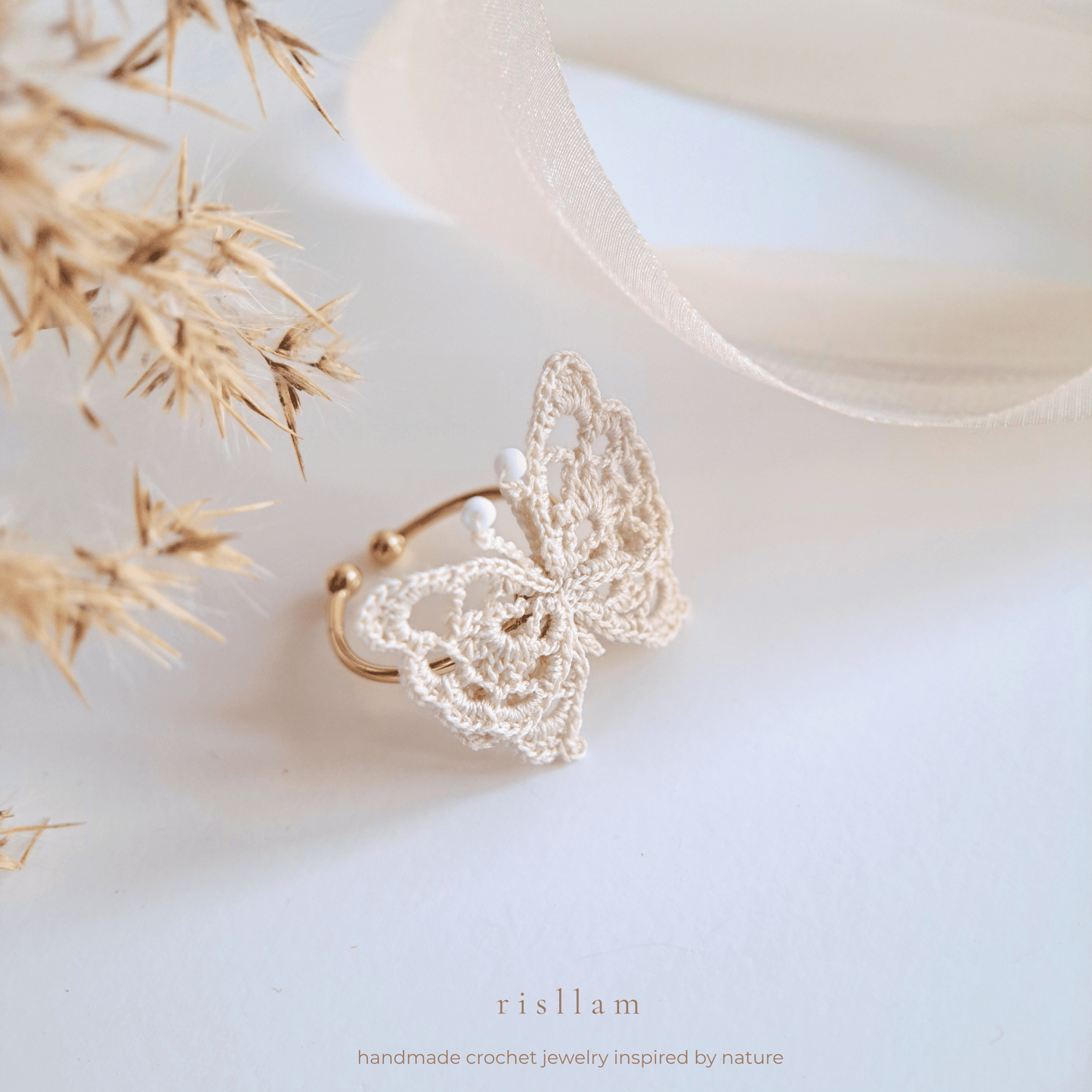 Crochet Butterfly Ring