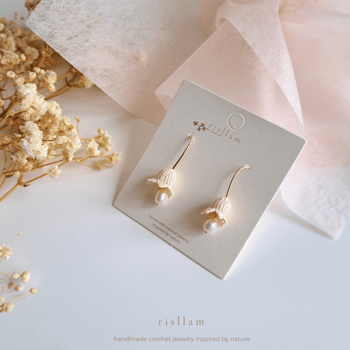 Crochet Lily of the Valley Earrings