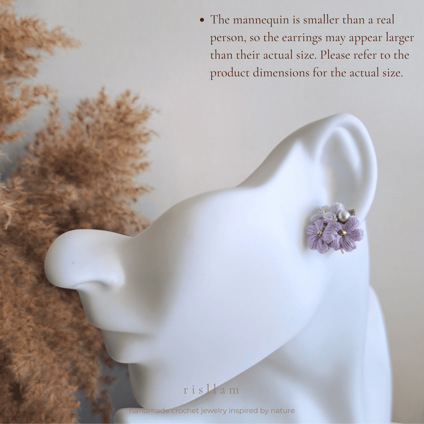 Handmade Crochet Puff Stud Earings