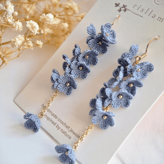 Micro Crochet Mini Blossom Dangle Earings