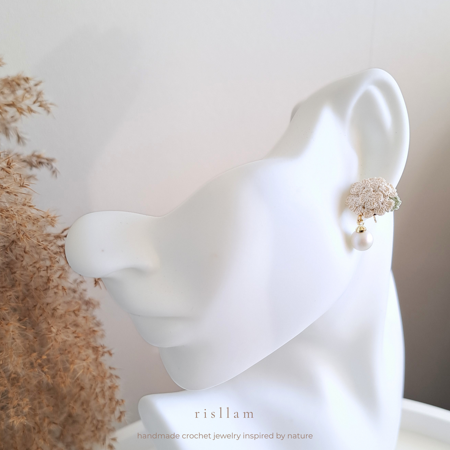 Handmade Crochet Hydrangea Earings