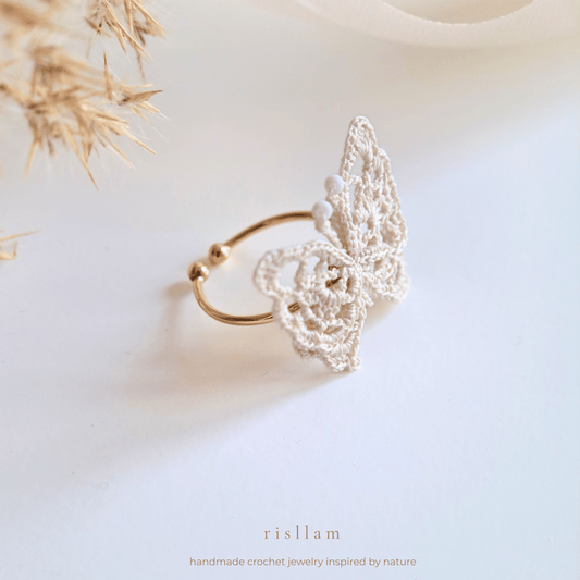 Crochet Butterfly Ring
