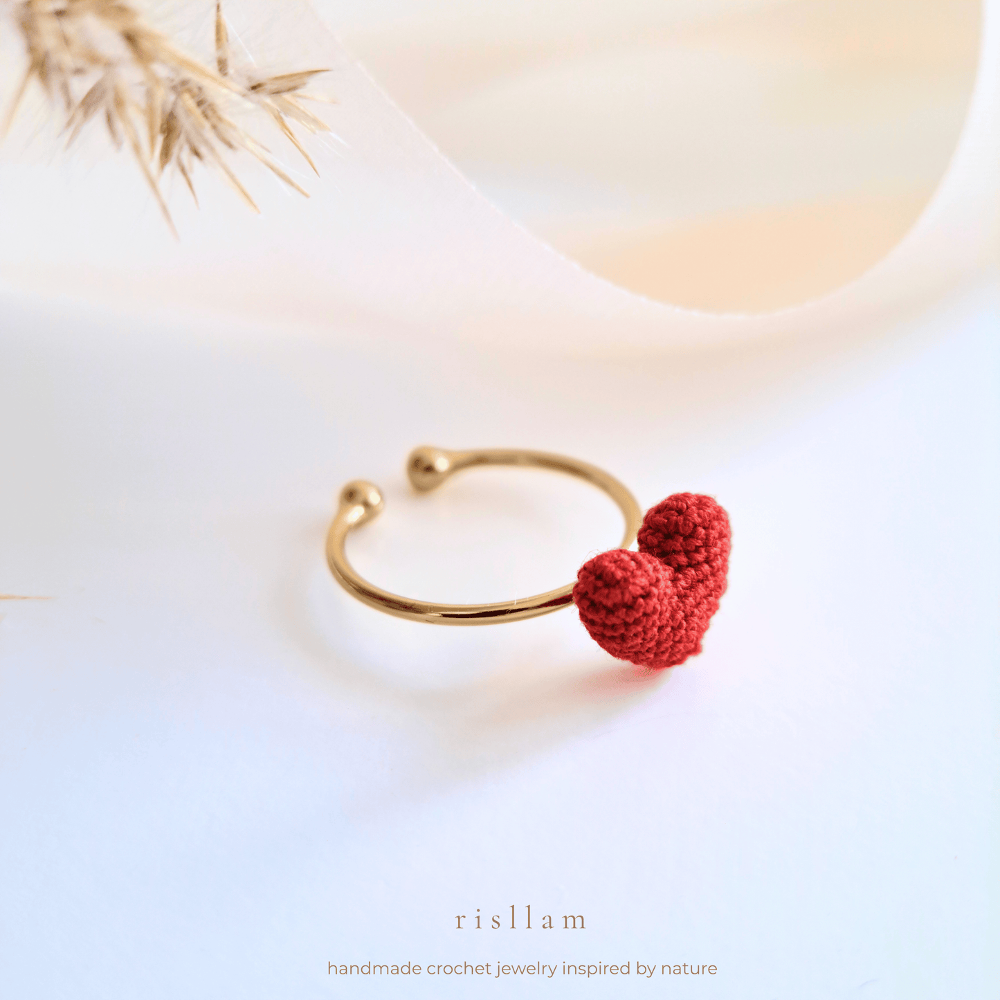 Handmade Crochet Heart Ring