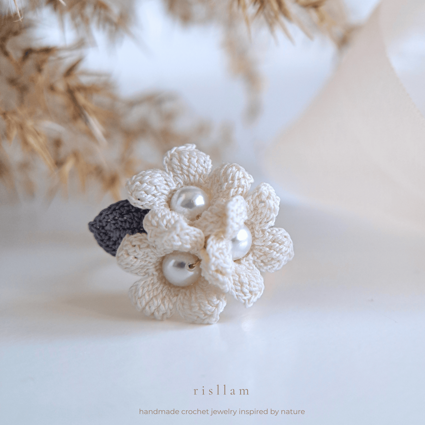 Handmade Micro Crochet River Star Ring