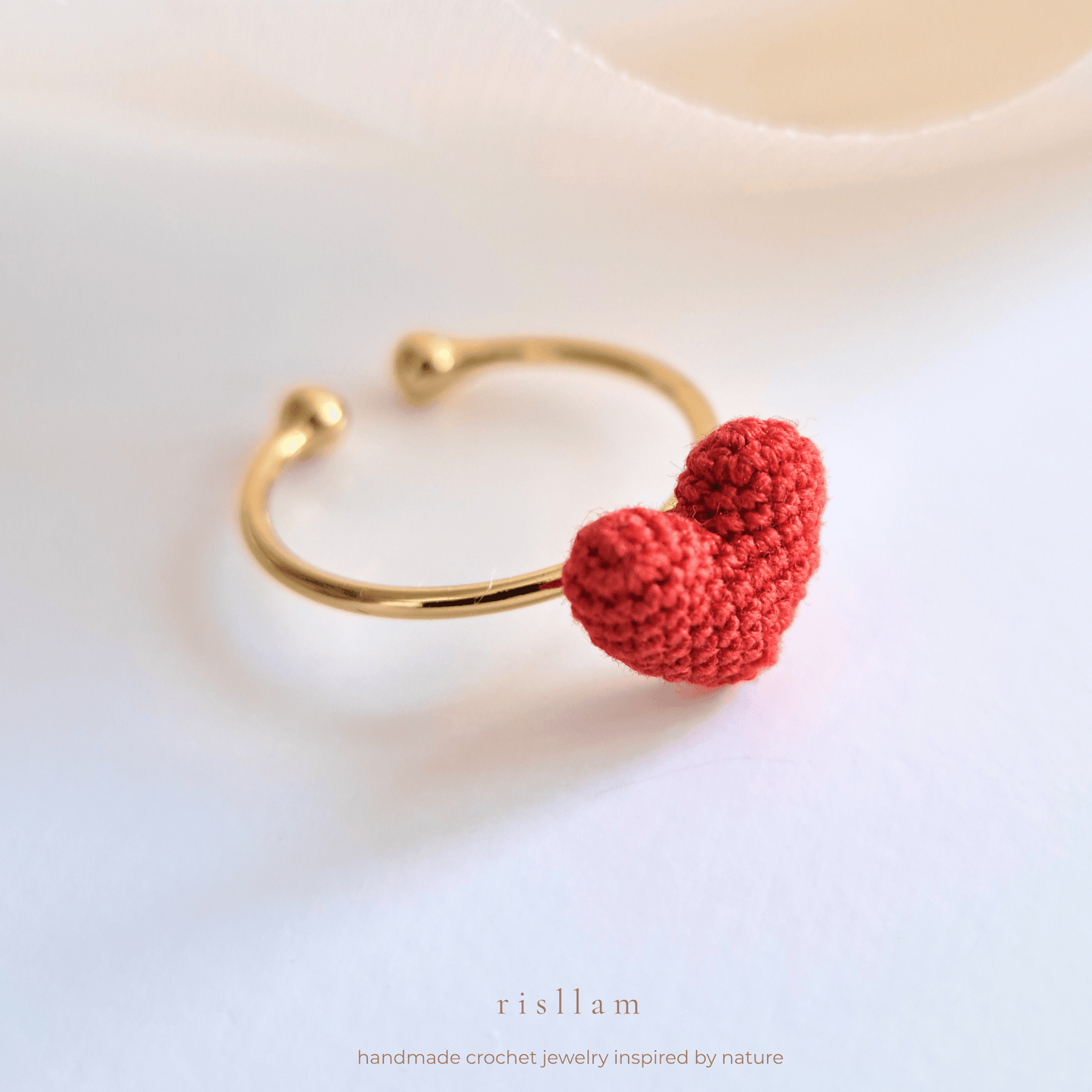 Handmade Crochet Heart Ring