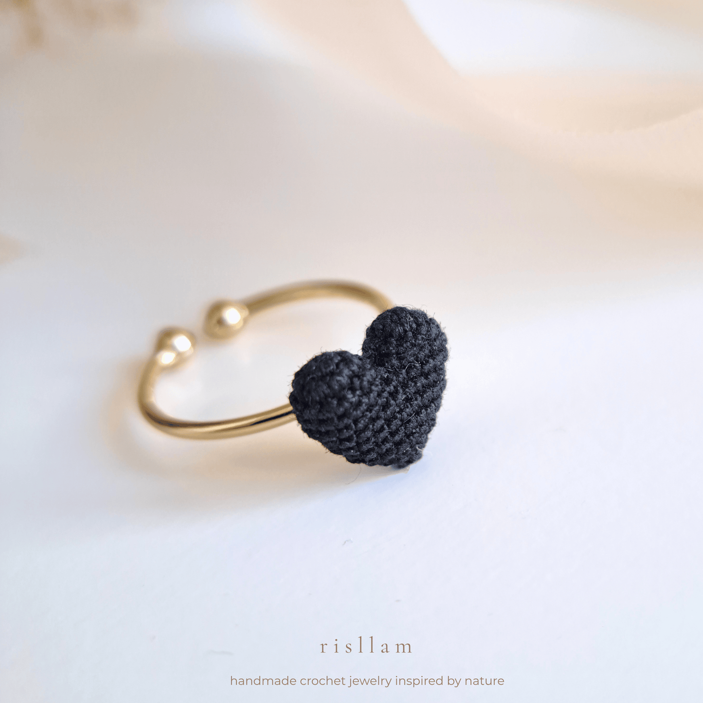 Handmade Crochet Heart Ring