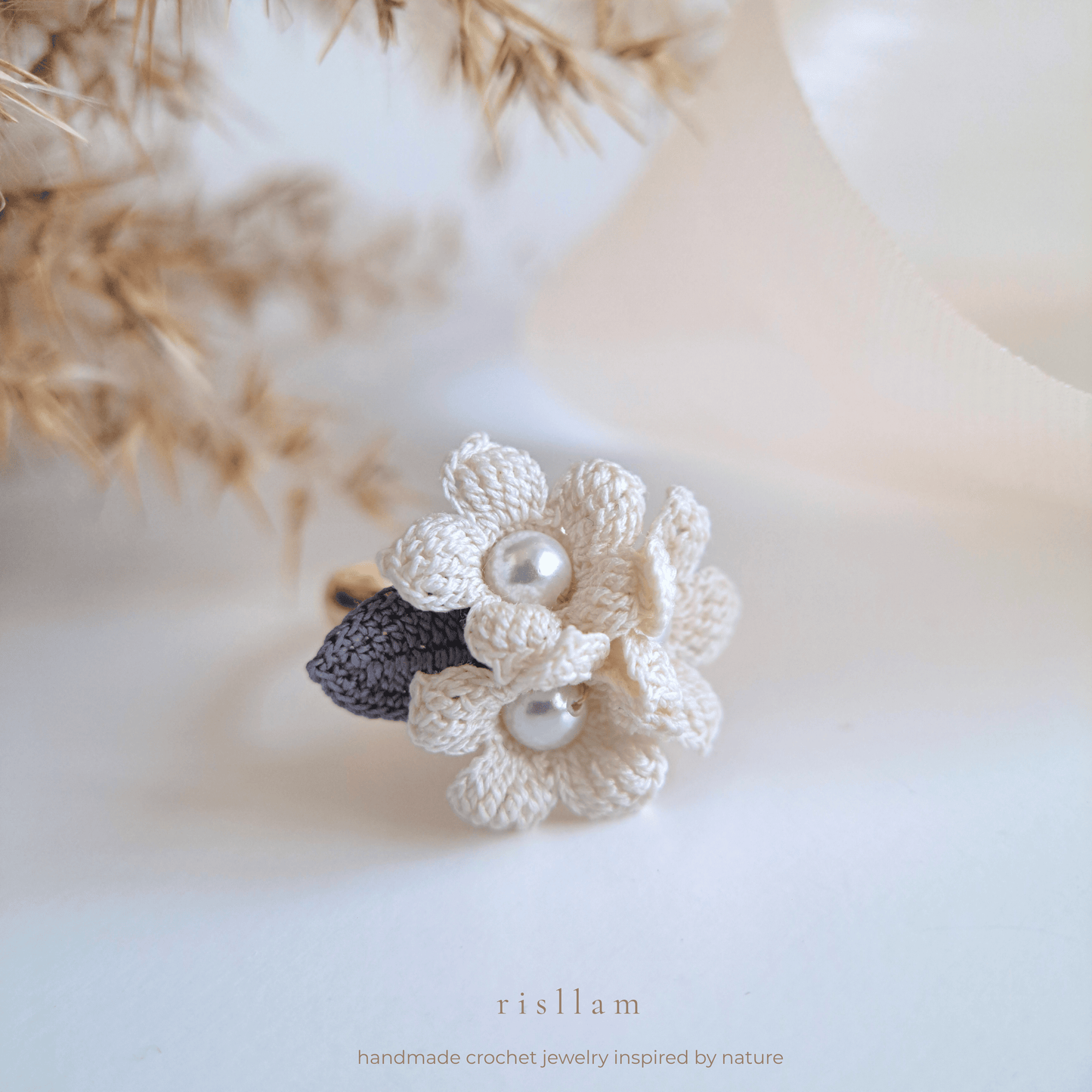 Handmade Micro Crochet River Star Ring