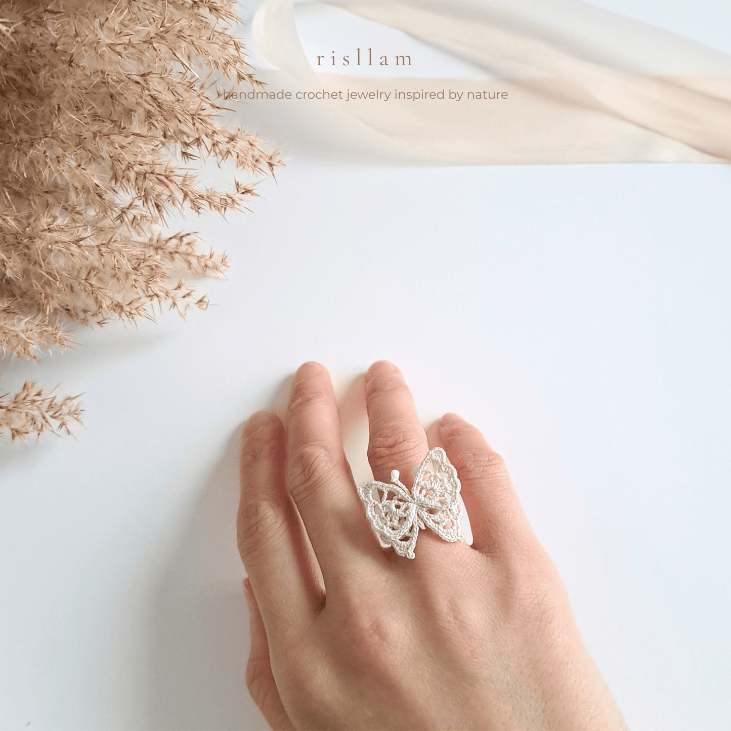 Crochet Butterfly Ring