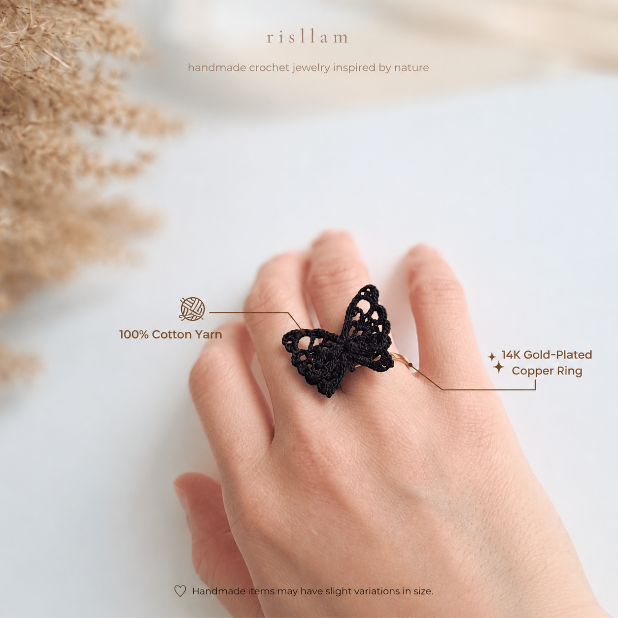 Crochet Butterfly Ring