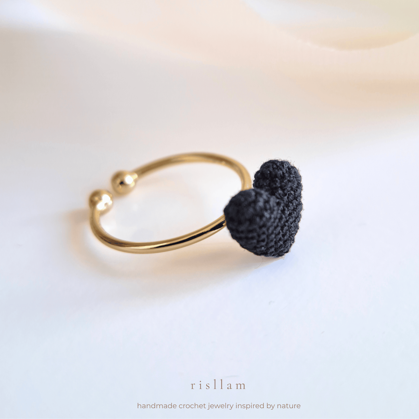 Handmade Crochet Heart Ring