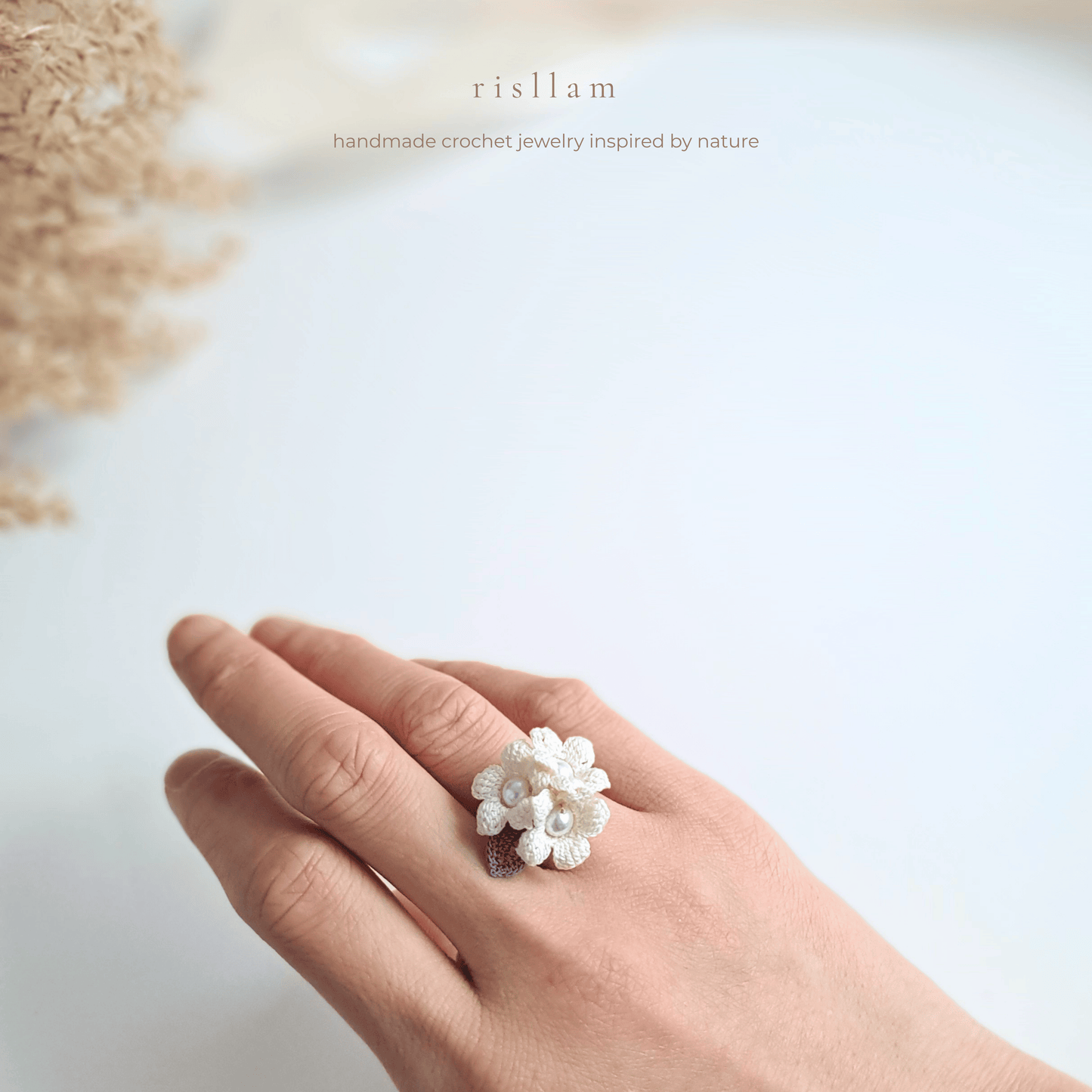 Handmade Micro Crochet River Star Ring