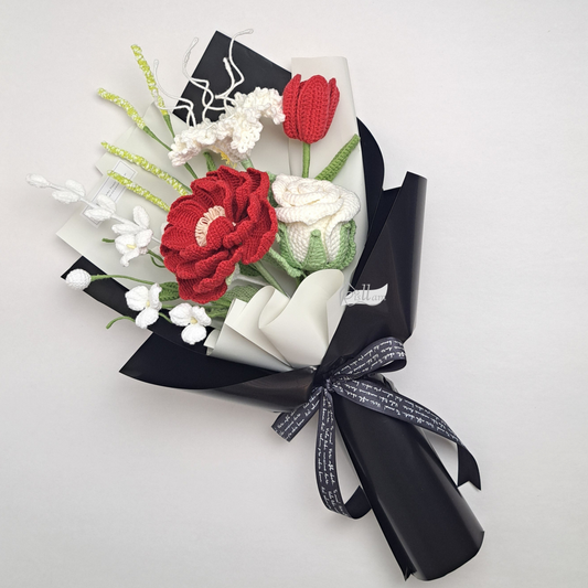 Crochet Daphne Rose & Crepe Myrtle Bouquet