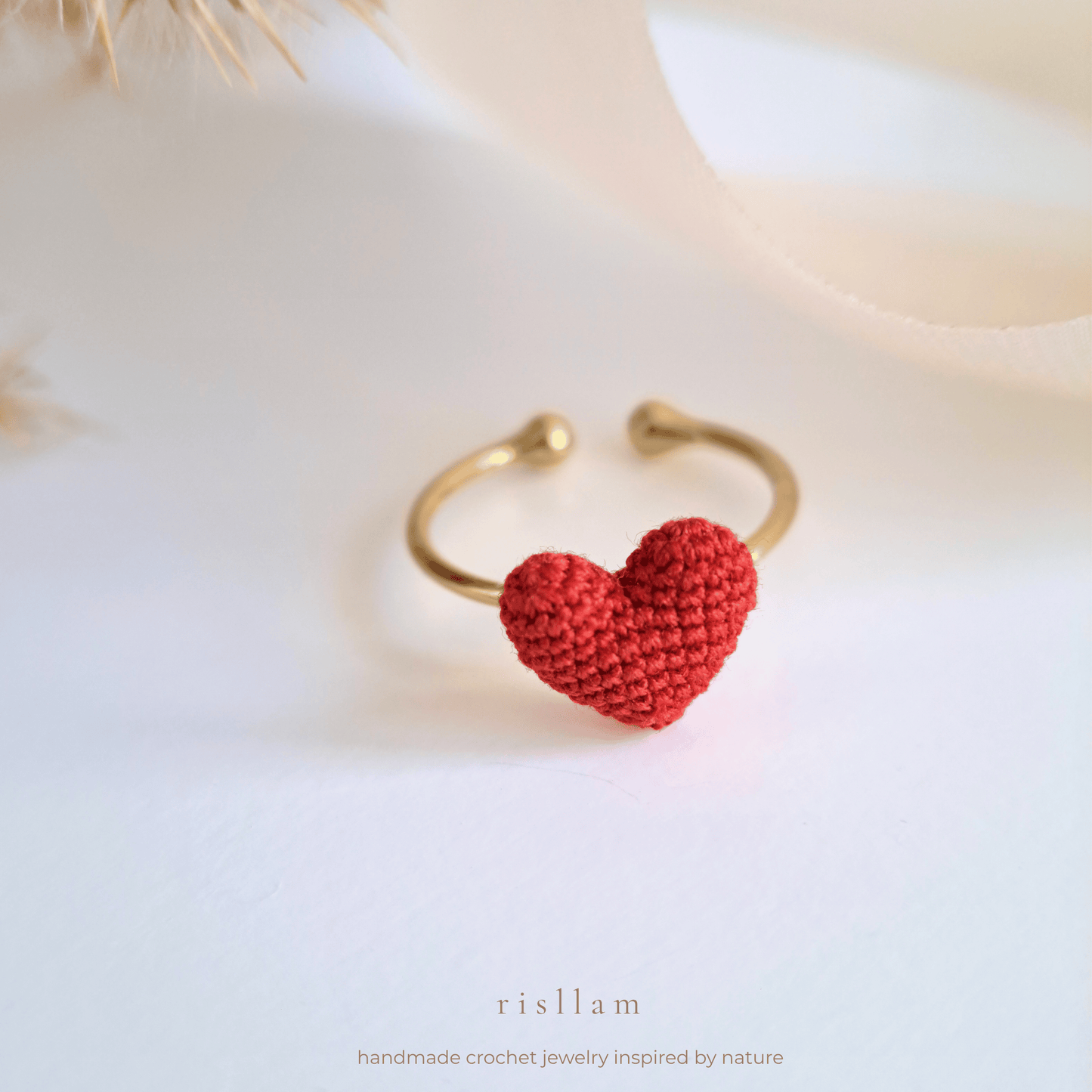Handmade Crochet Heart Ring