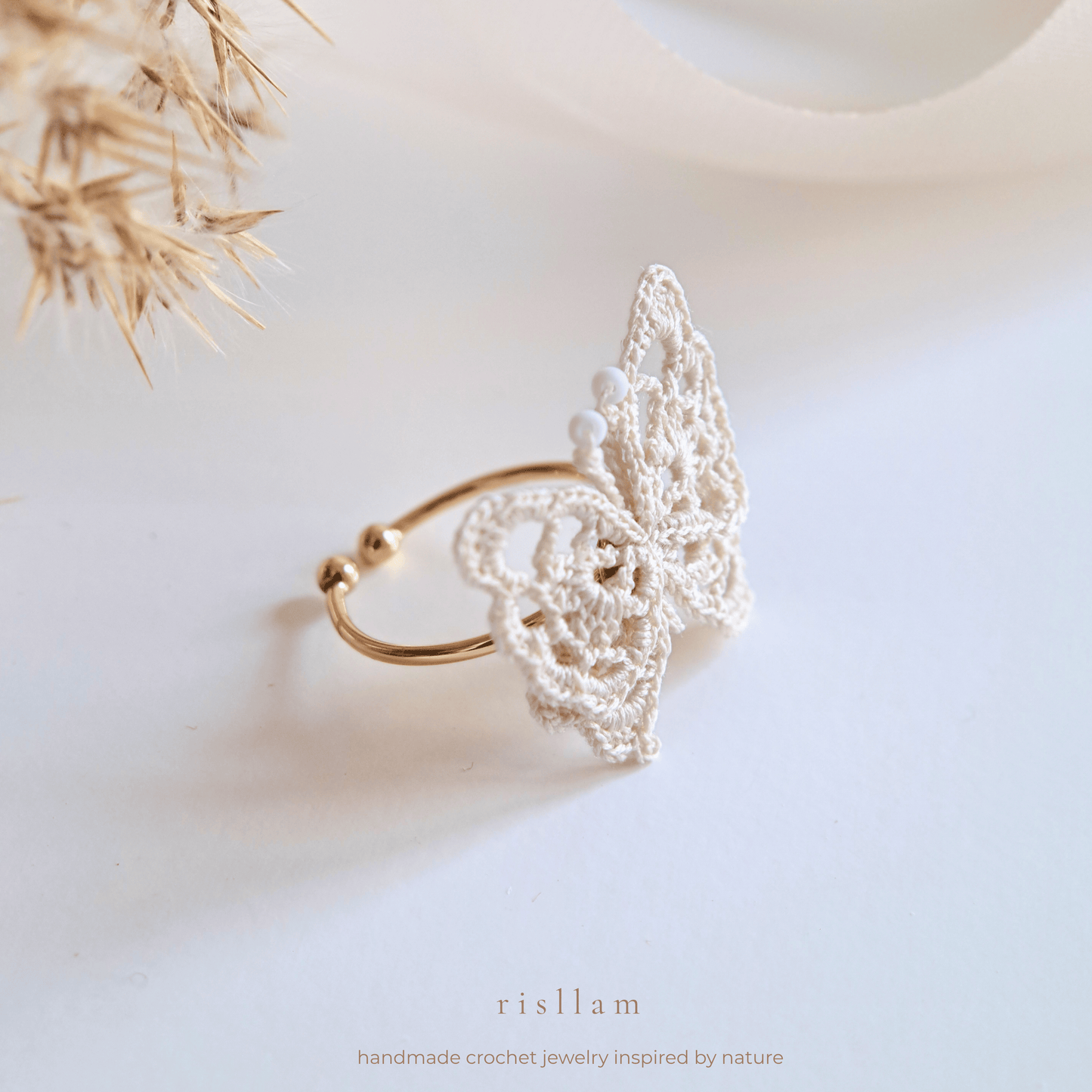 Crochet Butterfly Ring
