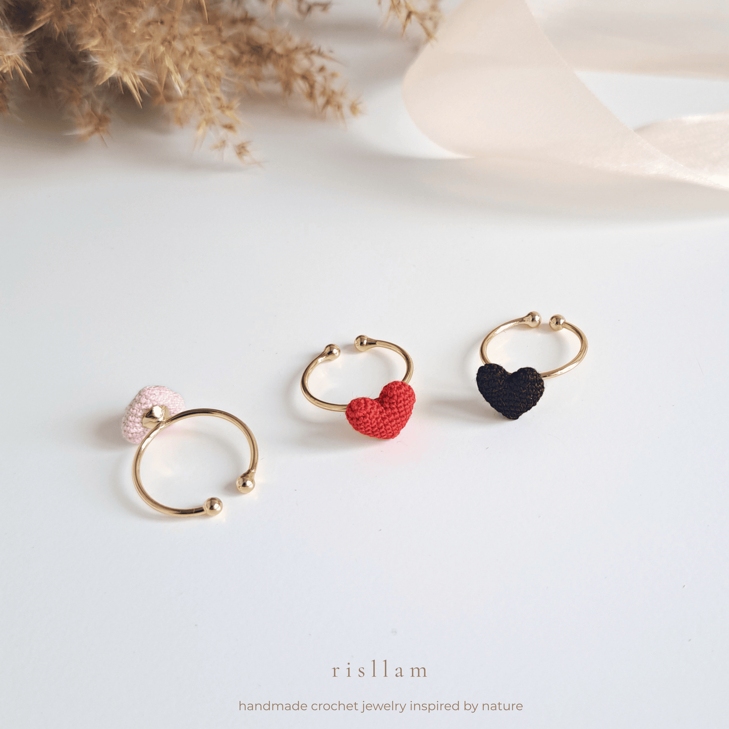 Handmade Crochet Heart Ring
