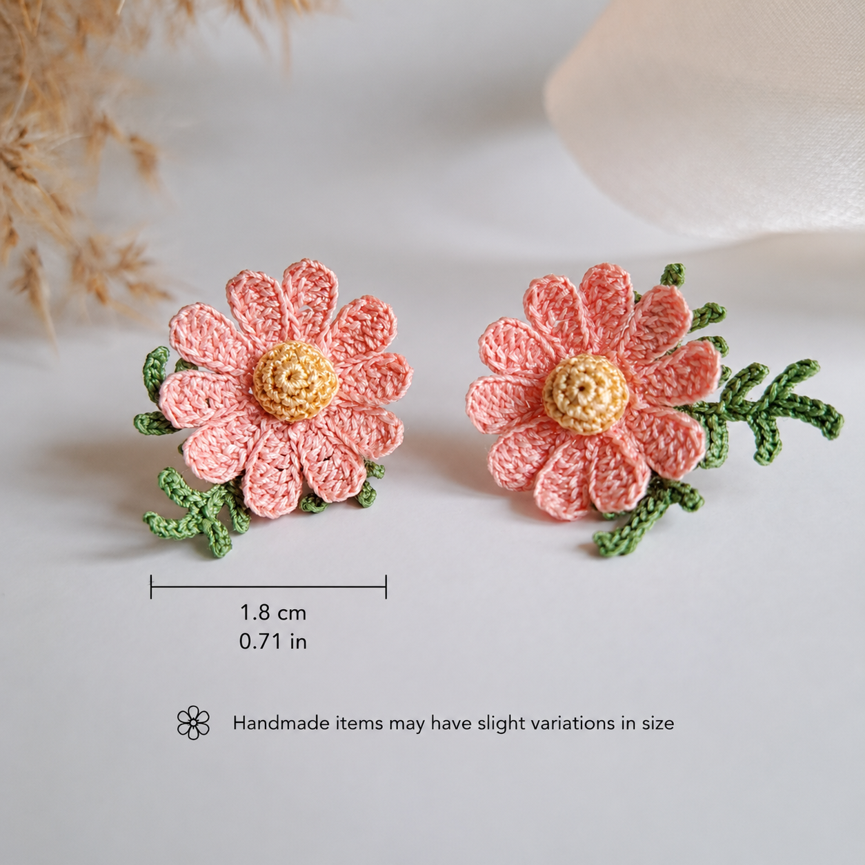 Handmade Crochet Daisy Stud Earings