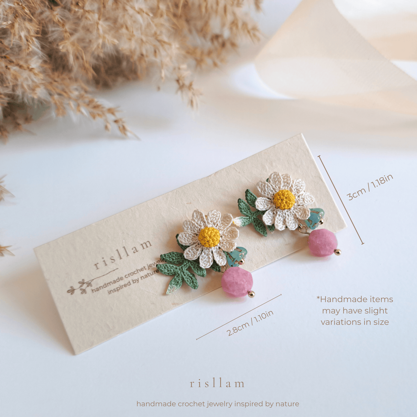 Vintage Daisy Crochet Earings