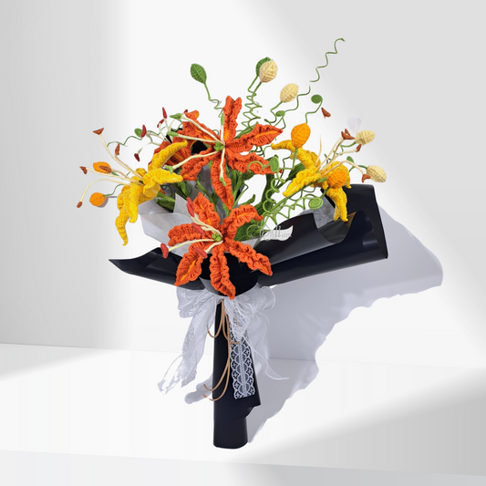 Gloriosa Lily Bouquet- Orange & Yellow
