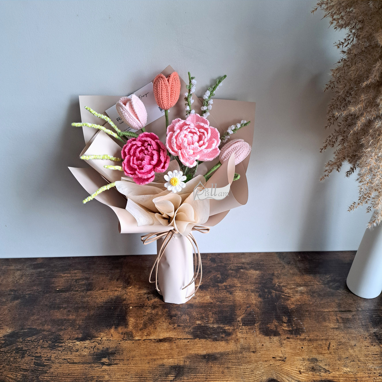 Crochet Multifloral Rose & Tulips Bouquet