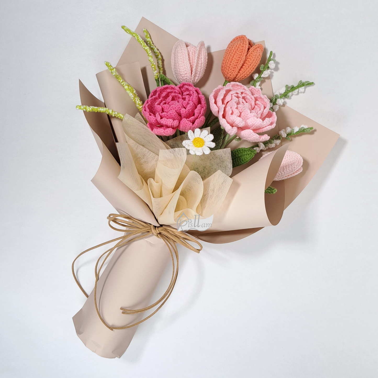 Crochet Multifloral Rose & Tulips Bouquet