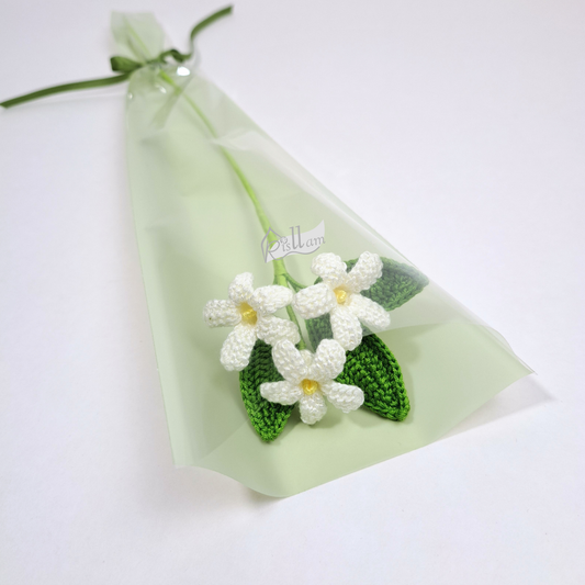 Classic Crochet Orange Jasmine 01 in Clear Gift Bag - Ready to Go (White, Pink, Blue)