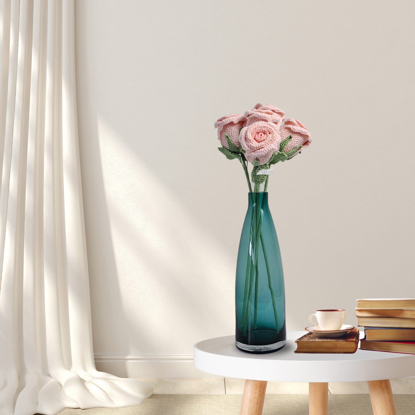 Stemware Rose 04 - White, blue